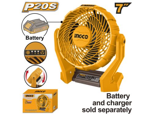 INGCO Akkus ventilátor 180 mm 20 V (akku és töltő nélkül)