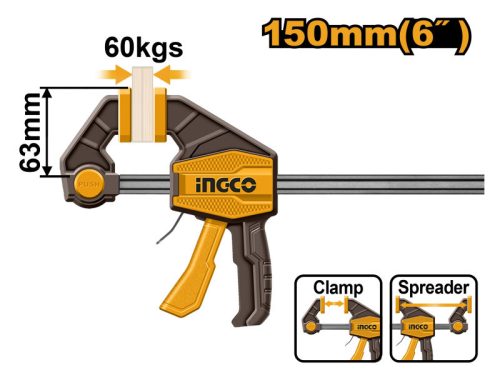 INGCO Egykezes gyorsszorító 150 x 63 mm