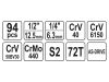 YATO Dugókulcs készlet 94 részes 1/4", 1/2" CrV