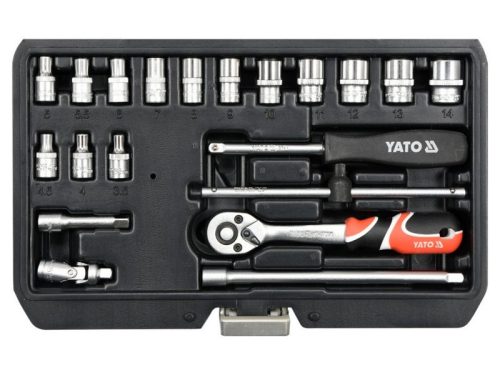 YATO Dugókulcs készlet 20 részes 1/4" 3,5-14 mm CrV