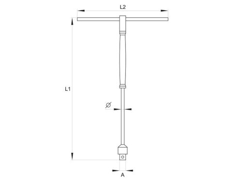 YATO T-hajtószár 3/8" x 310 mm forgatható nyéllel CrV