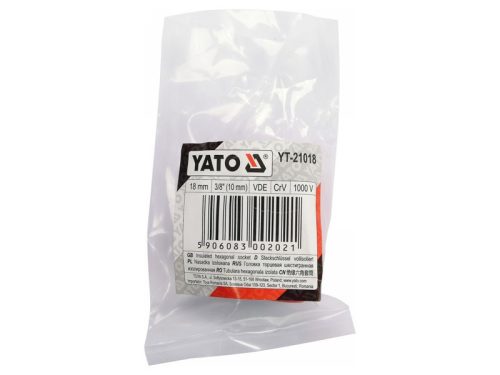 YATO Szigetelt dugókulcs 3/8" 18 mm 1000 V CrV
