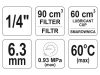 YATO Pneumatikus levegő szűrő nyomásszabályzóval kenőtartállyal 1/4" 90 cm3