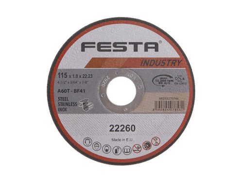 FESTA INDUSTRY Vágókorong fémre 115 x 1,0 x 22,2 mm