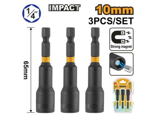 INGCO Impact csavarbehajtó 10 mm (3 db)