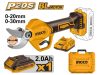 INGCO Akkus metszőolló 25 mm szénkefe nélküli 20 V (1 x 2,0 Ah akku + töltő)