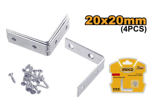 INGCO Sarokösszekötő szeglemez 20 x 20 mm (4 db)
