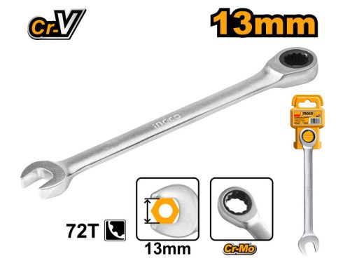 INGCO Racsnis csillag-villáskulcs 13 mm / 178 mm CrV