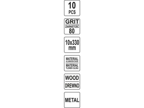 YATO Csiszolószalag 330 x 10 mm P80 (10 db)