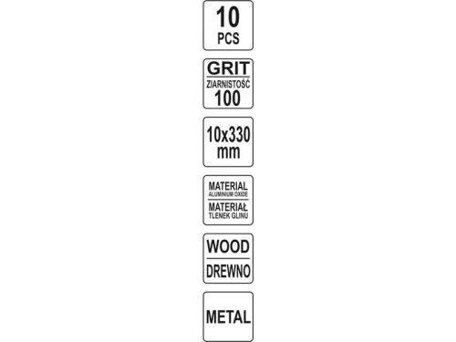 YATO Csiszolószalag 330 x 10 mm P100 (10 db)
