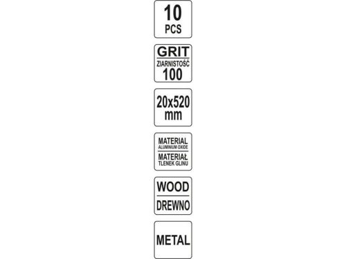 YATO Csiszolószalag 520 x 20 mm P100 (10 db)