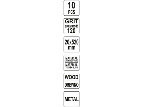 YATO Csiszolószalag 520 x 20 mm P120 (10 db)