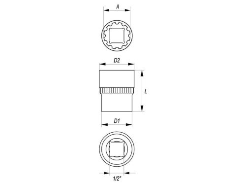 YATO Dugókulcs Spline 1/2" 8 mm CrV