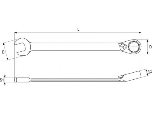 YATO Racsnis irányváltós csillag-villáskulcs 9 mm / 150 mm 72T CrV