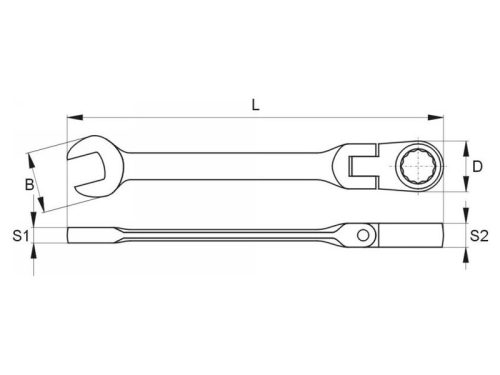 YATO Racsnis csuklós csillag-villáskulcs 10 mm / 160 mm 72T CrV