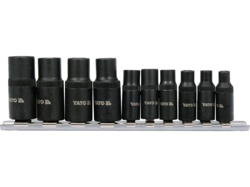 YATO Menetfúró dugókulcs adapter készlet 10 részes 1/4", 3/8"