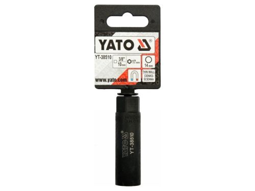 YATO Vékonyfalú gyertyakulcs 3/8" 14 mm / 63 mm