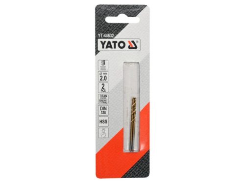 YATO Csigafúró 2,0 x 49/24 mm HSS-TiN (2 db)