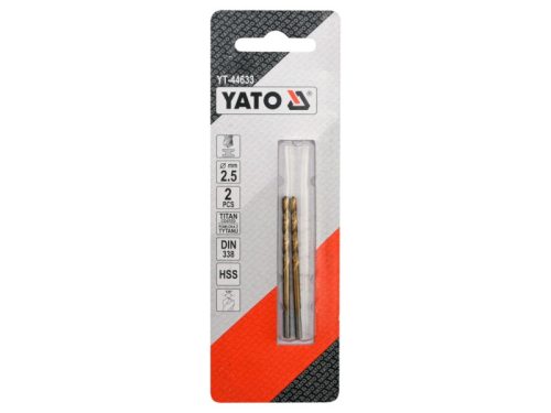 YATO Csigafúró 2,5 x 57/30 mm HSS-TiN (2 db)