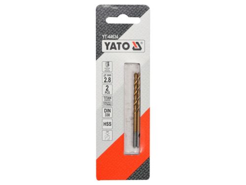 YATO Csigafúró 2,8 x 61/33 mm HSS-TiN (2 db)