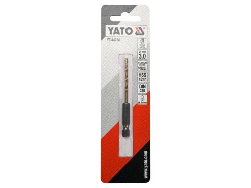 YATO Csigafúró 3,0 x 81/33 mm HSS-TiN bit befogású
