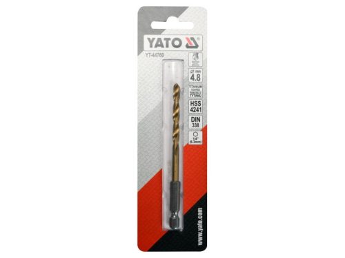 YATO Csigafúró 4,8 x 106/52 mm HSS-TiN bit befogású