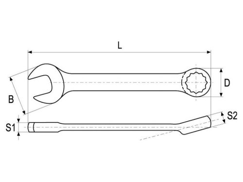 YATO Rövid csillag-villáskulcs 14 mm / 115 mm CrV