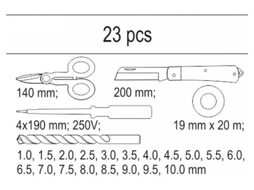 YATO Szerszámkészlet 23 részes (fiókbetét)