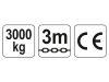 YATO Láncos emelő 3000 kg 3 m