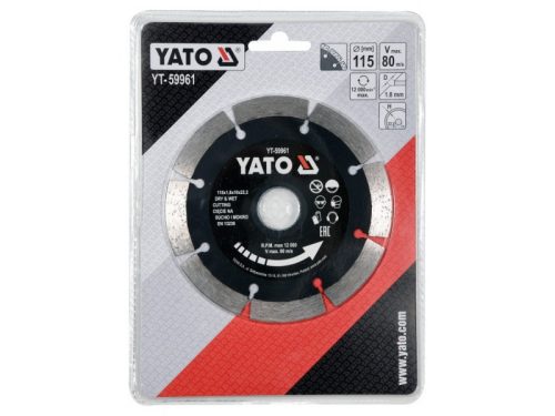 YATO Gyémánt vágókorong 115 x 1,8 x 10 x 22,2 mm szegmentált