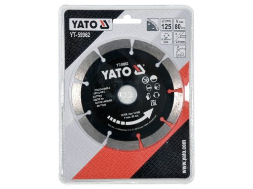 YATO Gyémánt vágókorong 125 x 2,0 x 10 x 22,2 mm szegmentált