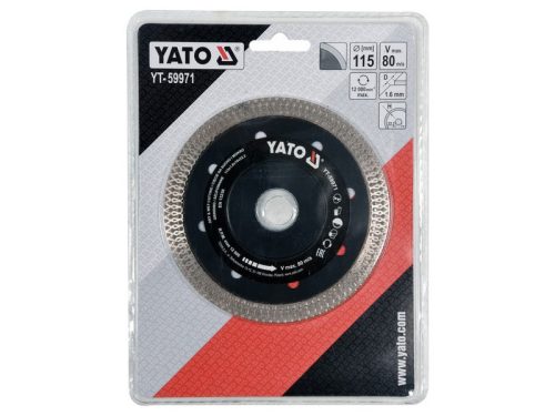 YATO Gyémánt vágókorong 115 x 1,6 x 10 x 22,2 mm folytonos