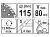 YATO Gyémánt vágókorong 115 x 2,4 x 8,0 x 22,2 mm turbo