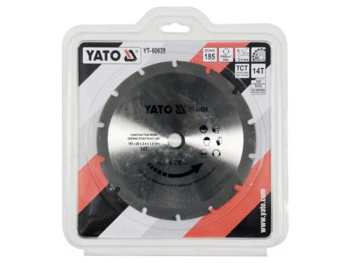 YATO Fűrésztárcsa szöges fához 185 x 20 x 2,4 mm / 14T