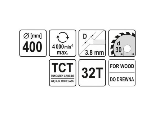 YATO Fűrésztárcsa fához 400 x 30 x 2,8 mm / 32T