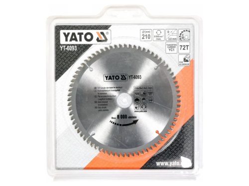 YATO Fűrésztárcsa alumíniumhoz 210 x 30 x 2,2 mm / 72T