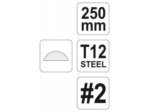 YATO Félkerek reszelő 250 mm / #2 közepes
