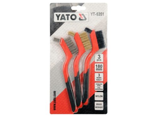 YATO Drótkefe készlet 3 részes 180 mm műanyag nyéllel