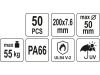 YATO Kábelkötegelő fehér 200 x 7,6 mm (50 db)