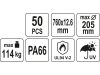 YATO Kábelkötegelő fekete 760 x 12,6 mm (50 db)