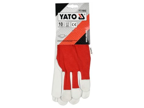 YATO Munkavédelmi kesztyű 10-es méret bőr-pamut
