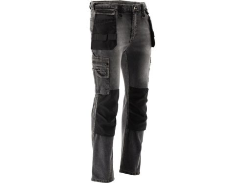 YATO Munkavédelmi farmer hosszúnadrág L/XL-es méret 17 zsebes szürke
