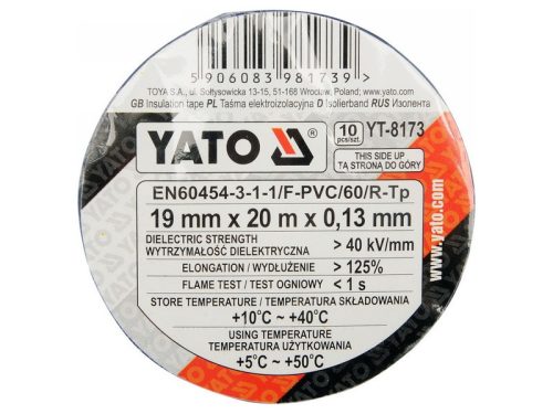 YATO Szigetelőszalag 19 x 0,13 mm x 20 m öt színű (10 db)