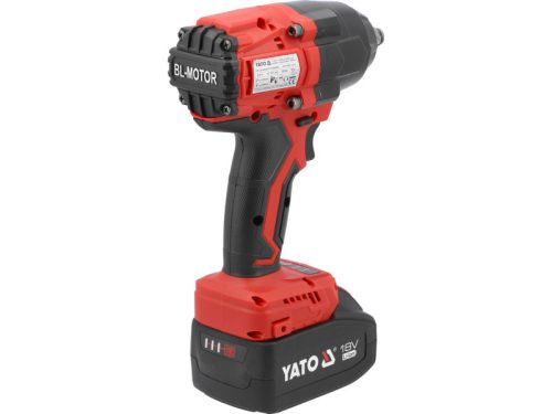 YATO Akkus ütvecsavarozó 1/2" 800 Nm szénkefe nélkül 18 V (2 x 4,0 Ah akku + töltő)