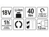YATO Akkus fúrócsavarozó 40 Nm 18 V Li-Ion (akku és töltő nélkül)