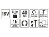 YATO Akkus ütvefúró-csavarozó 40 Nm 18 V Li-Ion (akku és töltő nélkül)