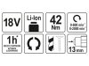 YATO Akkus fúrócsavarozó 42 Nm szénkefe nélküli 18 V Li-Ion (akku és töltő nélkül)