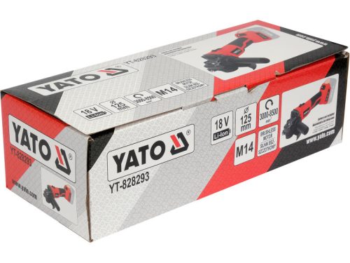 YATO Akkus sarokcsiszoló 125 mm 18 V (akku és töltő nélkül)