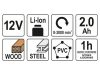 YATO Akkus szablyafűrész 12 V Li-Ion (1 x 2,0 Ah akku + töltő)