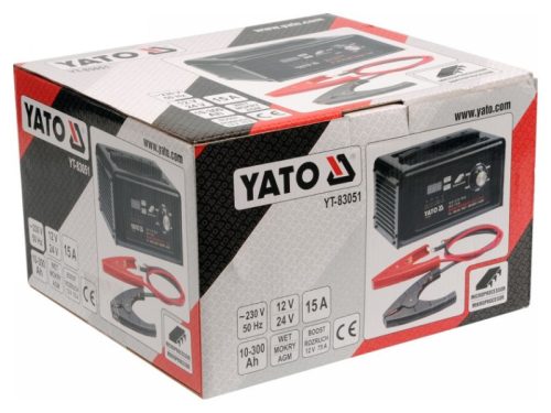 YATO Akkumulátor töltő-indító 12/24 V 15 A 10-300 Ah